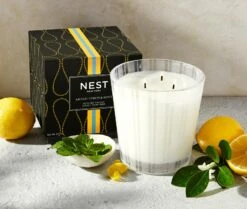 Amalfi Lemon & Mint 3-Wick Candle -Scented Serenity Shop NESTNY CORE AML CAN 3W 3
