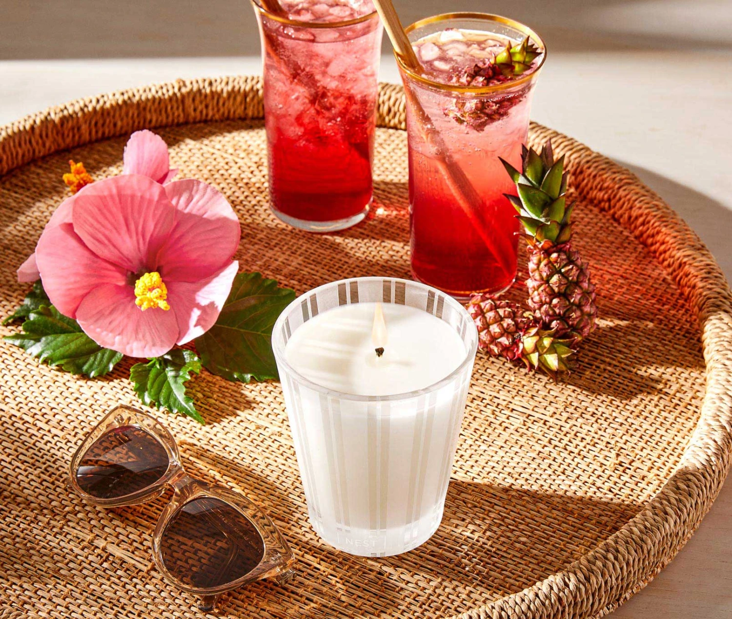 Red Pineapple & Hibiscus Classic Candle 2 Red Pineapple & Hibiscus Classic Candle - Image 2