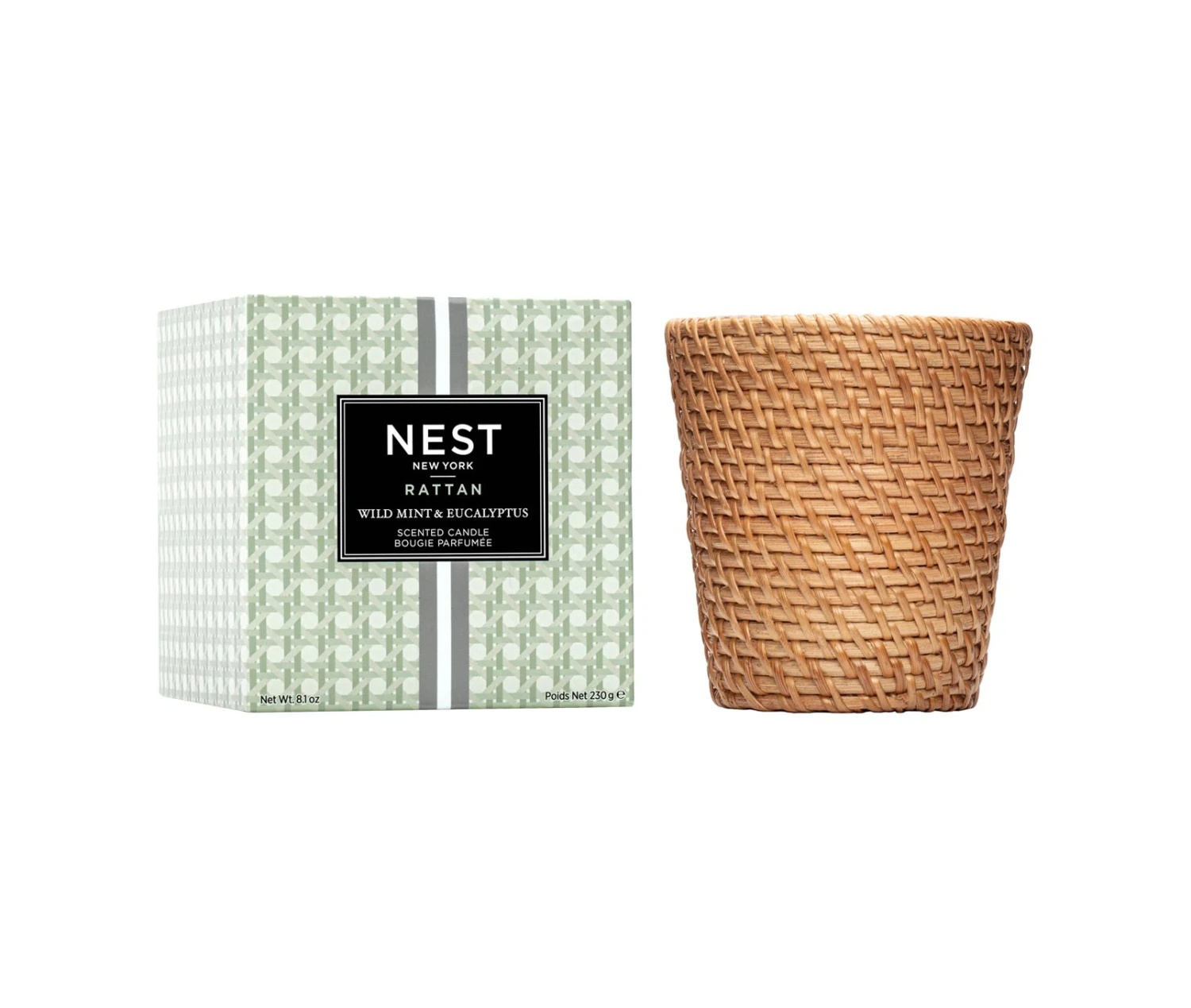 Rattan Wild Mint & Eucalyptus Classic Candle 1 Rattan Wild Mint & Eucalyptus Classic Candle