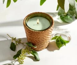 Rattan Wild Mint & Eucalyptus Classic Candle 6 Rattan Wild Mint & Eucalyptus Classic Candle -Scented Serenity Shop NESTNY RATTAN WELL ECS CAN CL 3