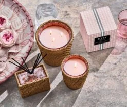 Rattan Himalayan Salt & Rosewater Classic Candle -Scented Serenity Shop NESTNY RATTAN WELL HSR CAN CL 4