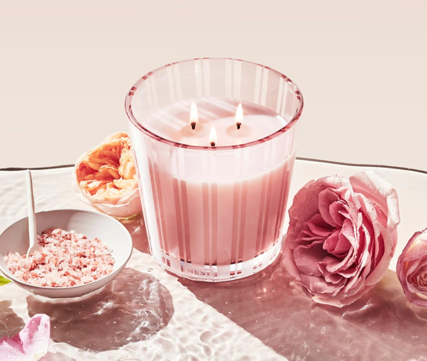 Himalayan Salt & Rosewater 3-Wick Candle 2 Himalayan Salt & Rosewater 3-Wick Candle - Image 2